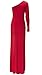 Womens Sexy Plus Size One shoulder Long Sleeve High Slits Maxi Dress,Red,XX-Large