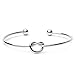 WeiVan Copper Silver Plated Adjustable Everlasting Love Knot Bangle Bracelet Gifts for Her
