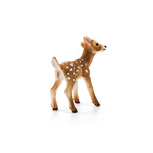 schleich 14820 Weißwedelkalb, ab 3 Jahren, WILD LIFE - Spielfigur, 2 x 5 x 5 cm, Braun mit Weißem Bauch – Bild 5