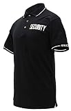 First Class Polycotton Security Polo Shirt (1XL, Black Collar W/White)