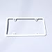 Circle Cool Matte White Powder Coated Stainless Steel License Plate Slim Four Hole Frame Holder Bracket