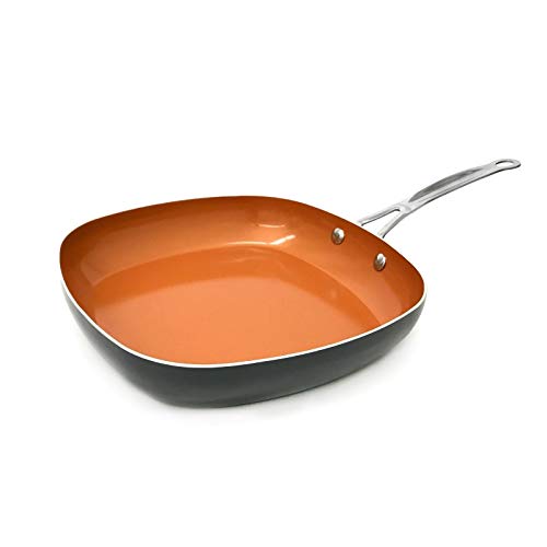 GOTHAM STEEL Square Chefâ€™s Frying Pan, 12.5â€ , with Ultra Nonstick