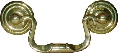 Brass Queen Anne Swan Neck Drawer Pull Handle Centers 2 1 2