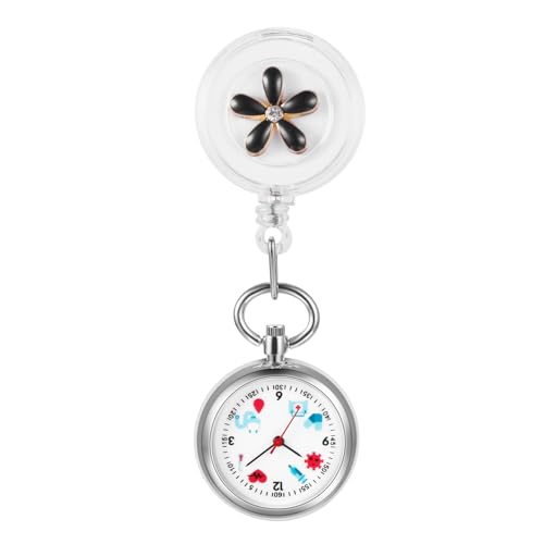 Avaner Women's Retractable Nurse Watches: Hanging Lapel Clip-on Medical Theme Pattern Fob Pocket Watch