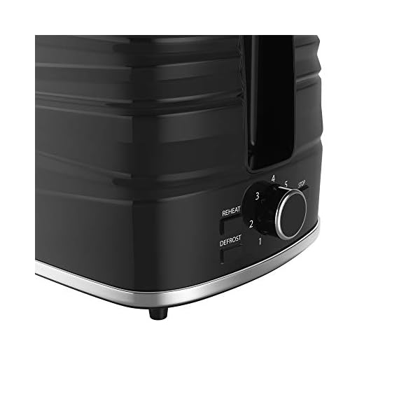 Swan, ST31050BN, 2 Slice Symphony Toaster, High Gloss and Matt Finish, 930 Watt, Black, Plastic