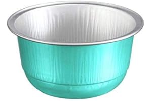 KEISEN 3 2/5" 150ml 100/PK 6oz Disposable Aluminum Foil Cups for Muffin Cupcake Baking Bake Utility Ramekin Cup (Light blue)