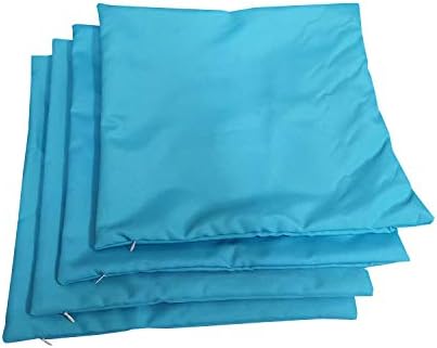 Rattaner Outdoor Throw Pillow Cover - Waterproof/UV Resistant 18" Square Decorative Pillowcase Cushion Cover for Patio Garden Couch Sofa - Pack of 4 - Cover Only(Turquoise)