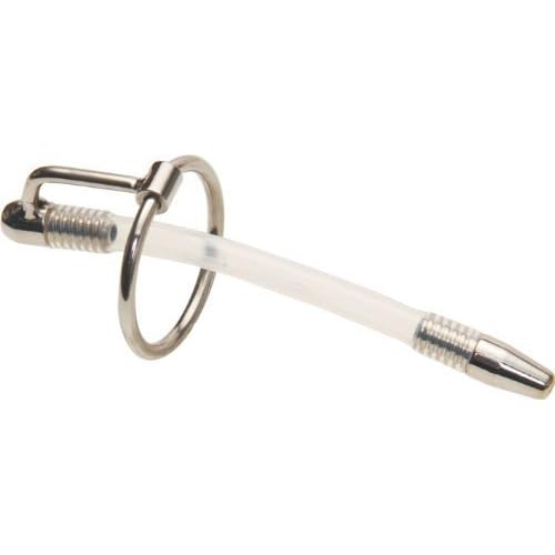 4', 'Inertia', Flexible Cum Thru , Hollow , 316LVM Surgical Steel & Medical SILICONE Sound Penis Plug w/ Glans... image