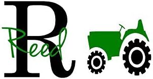 Tractor vinyl wall decal custom kids name decor personalized monogram, girls decals, boys wall decal, farmer, farm, farm girl, custom decals
