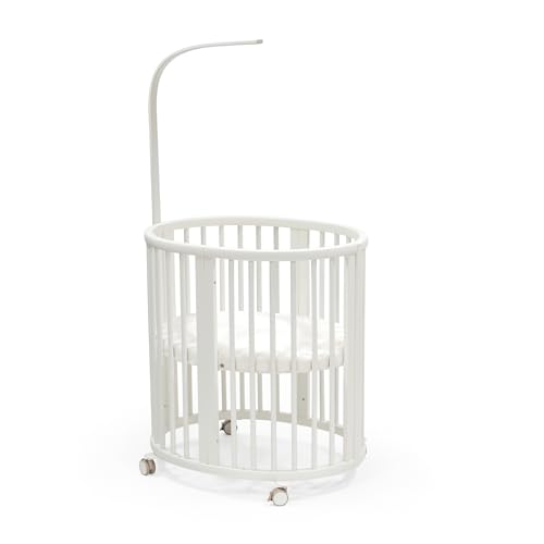 Stokke Sleepi Mini Bundle V3, White - Includes Sleepi Mini V3, Mattress & Drape Rod - Suitable for Ages 0-5 Years Old - Adjustable & Stylish
