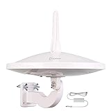 Dual-Omni-Directional Outdoor TV Antenna - ANTOP HD Digital TV Antenna with High Gain Smartpass Amplifier, 4G LTE Filter Noise-Free Reception for 4K HD Free TV Channels - 33ft Coaxial Cable