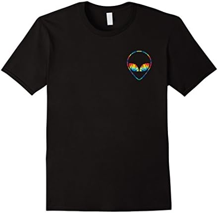 Men's Tie Dye Cosmic Alien Extraterrestrial Pocket T-Shirt XL Black