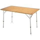 KingCamp Folding Bamboo Table 3 Heights Heavy Duty 6-Person Portable Environmental Protection Anti-UV Camping Table