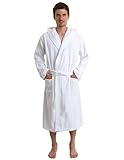 TowelSelections Men's Robe, Hooded Terry Velour Cotton Bathrobe Made in Turkey