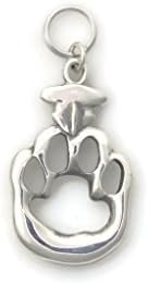 Sterling Silver Cat Paw Print Charm, Silver Cat Nose Print Charm fr Donna Pizarro's Animal Whimsey Collection of Unique Cat Jewelry