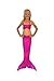 Hand-made Mermaid Swim Tail for Swimming (Pink with a top, Girls 4-6)