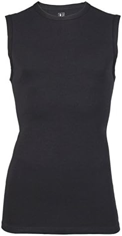 RJ Bodywear 38-001-007 Men's Basics Black Sleeveless Fitted Tank Vest Top Large
