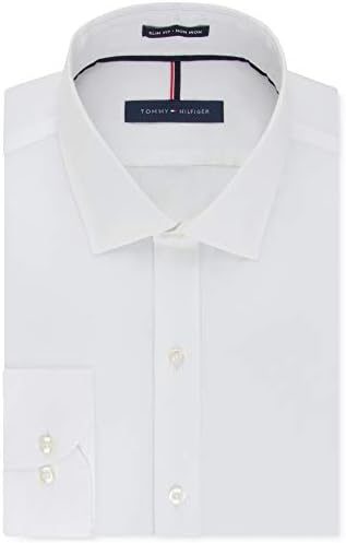 tommy hilfiger men's dress shirt slim fit non iron gingham Amazon.com: Tommy Hilfiger Men's Dress Shirt Slim Fit Non Iron Gingham,  Aqua, 14.5