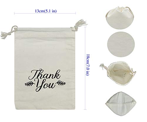 Sanrich Thank You Drawstring Bags 5x7 inch for Party Favor 20 Pack Gift Goodies Bags (5x7)