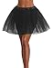 Women's, Teen, Adult Classic Elastic 3, 4, 5 Layered Tulle Tutu Skirt (One Size, 3Layer-Black)