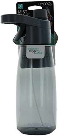 O2COOl Mist N' Sip Water Bottle, 1 Liter (Gray)