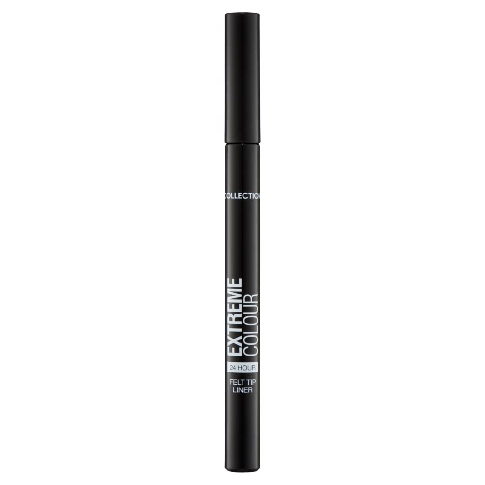 Collection Cosmetics 24hr Felt Tip Liner, Fast Drying - Night and Day Wear, 1.5g, Black, Gel