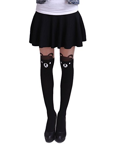 HDE Women's Cute Tattoo Print Stockings Novelty Design Sheer Tights Pantyhose