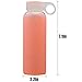 Bonison Summer Sale Novelty Durable Glass Water Bottle with Colorful Soft Silicone Sleeve (9 Ounce, Peach)