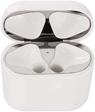 Dust Guard for AirPods Case, Solomo Shiny Stylish [0.04mm][Full Coverage][18K Gold Plating] Premium Metallic Protective Dust Guard Cover Easy Install for Apple Airpods Charging Case (Silver - 1 Set)