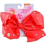Jojo Siwa 1 on a card red bow w all over stars stones