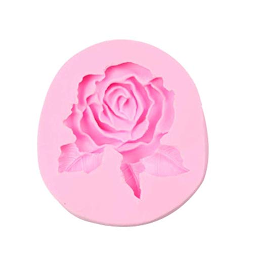 Weite Pink Rose Flower Silicone Cake Mold Chocolate Sugar Craft Decorating Fondant Fimo Tool (Pink)