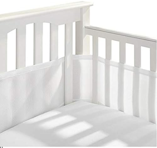 Dapei Breathable Mesh Crib Liner Machine Washable Crib Liner for Baby Boys Girls Safe Bumper Guards Crib Rail Padding Fit Full-Size Crib (B)