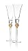 Gold Diamond Champagne Toasting Flute Glasses, Set of 2 by Gift Boutique