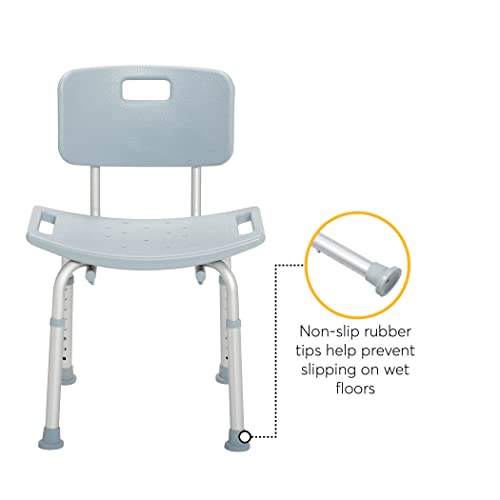Drive Medical RTL12202KDR Bathroom Bench with Back, Gray Pricepulse