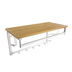 VASAGLE Perchero de Pared con Ganchos, Estante de Pared, Estante Mural