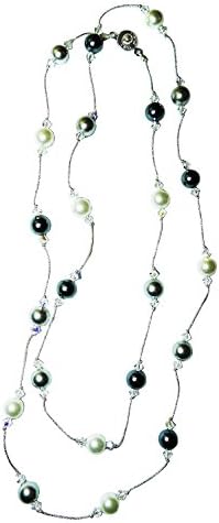 Bijoux de Ja Alternated Color Shell Pearl Station Necklace 36 Inches