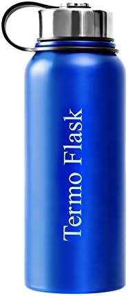 Thermo Flask – 30.43 Oz, Vacuum Insulated Stainless Steel Water Bottle, Hot &amp; Cold, Wide Mouth, Simple Lid, Double Walled, Thermo Travel Mug, Powder Coated