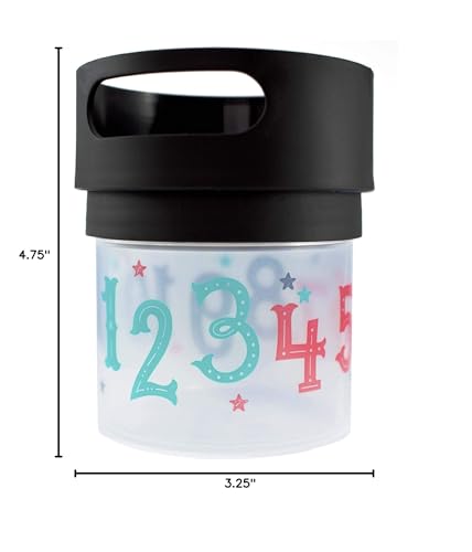 Munchie Mug Spill Proof Snack Cup Black, 12 Ounce jar, Made in The USA