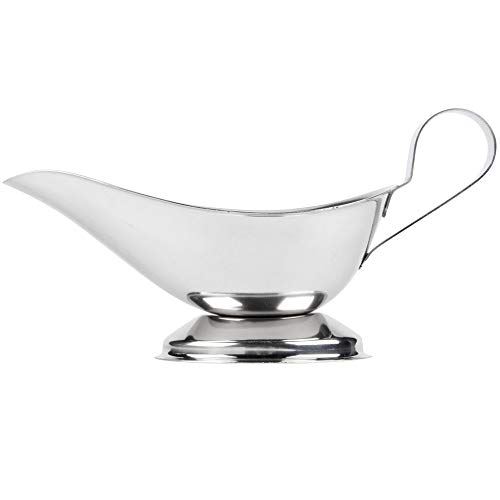 MM Foodservice Commercial Grade Stainless Steel Gravy Boat, Restaurant Style Gravy Boat, Set o 2 Gravy Boats (8-Ounce)