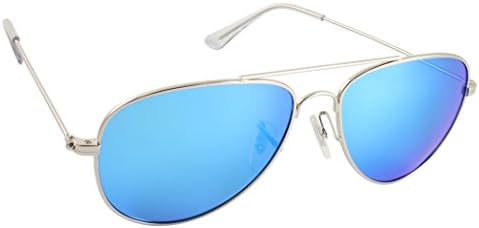 Islander Eyes Ibiza Shiny Frame with Blue Mirror Lens, Silver, Blue Mirror