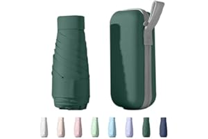 Xiuying Feng Mini Travel Umbrella Purse with Case Compact, Lightweight, UV Umbrella UPF 50+ Sun Protection, Windproof Portable Parasol for Women, Men & Kids