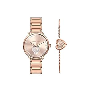 Michael Kors Women’s Portia Three-Hand Rose Gold-Tone Stainless Steel Watch MK4468