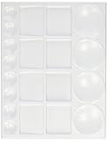 Jack Richeson Plastic Acrylic/Watercolor Palette, 9-3/4 X 13 in, 12 Wells, White (400205)
