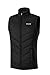 TCA Men's Excel Runner Walking Hiking Lightweight Full Zip Sleveless Puffer Padded Vest with Zipper Pockets- Black/Black, Large