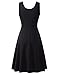 Herou Black Midi Dress Summer Casual Sleeveless Scoop Neck Skater Dress for Women Black Large