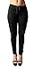 Coutgo Womens Casual stretch drawstring skinny pants cargo jogger pants (XXXL, black)