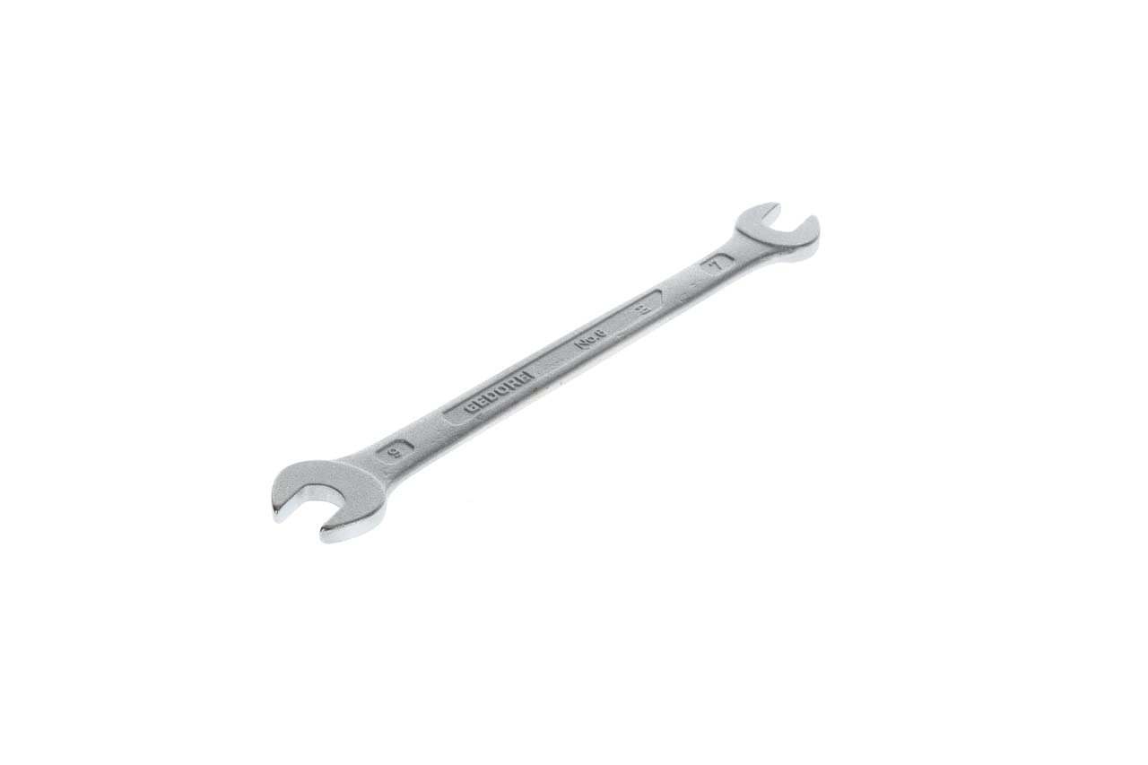 GEDORE Double Open-Ended Spanner 7 x 9 mm, High-Quality Vanadium Steel, Anti-Glare Look, According to DIN 3110, Silver
