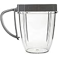 Nutribullet Blender 18 oz Cup with Removable Handle Lip Ring, Compatible with Replacement Parts 18 oz for Nutribullet 600W 900W Blenders