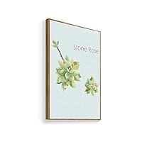 Framed Canvas Home Artwork Decoration Succulent Plant Canvas Wall Art for Living Room, Bedroom - 16x24 inches