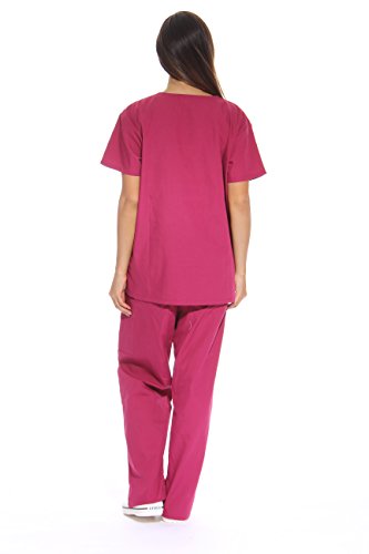 2 Just+Love+Womens+Burgundy+Scrub